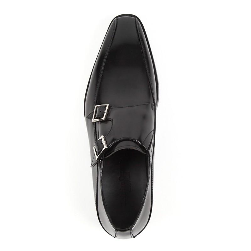 日本製 本革 メンズ ビジネス ドレスシューズ . ロングノーズ スワール ダブルモンク 3E 撥水 - クリスチャンカラノ TK-491 |  | 15