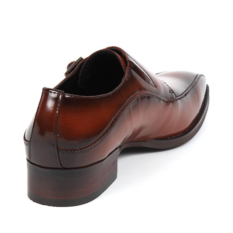 日本製 本革 メンズ ビジネス ドレスシューズ . ロングノーズ スワール ダブルモンク 3E 撥水 - クリスチャンカラノ TK-491 |  | 04