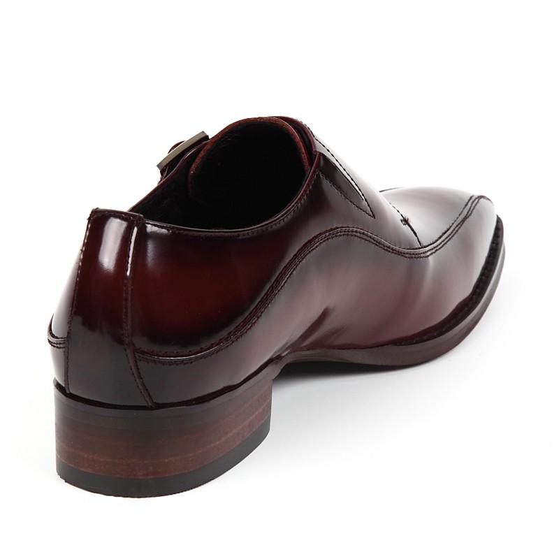 日本製 本革 メンズ ビジネス ドレスシューズ . ロングノーズ スワール ダブルモンク 3E 撥水 - クリスチャンカラノ TK-491 |  | 09