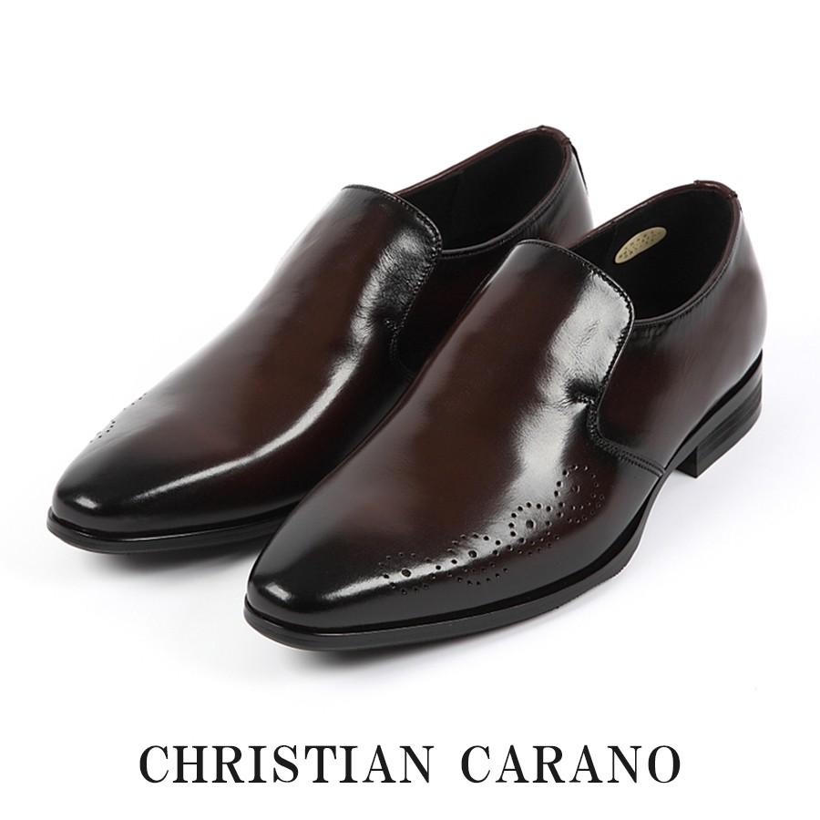 日本製 本革 メンズ ドレス＆ビジネスシューズ . プレーントゥ スワール ヴァンプ スリッポン 3E 撥水 - クリスチャンカラノ TK-881 | 