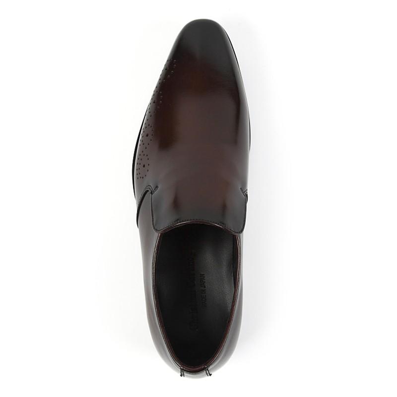 日本製 本革 メンズ ドレス＆ビジネスシューズ . プレーントゥ スワール ヴァンプ スリッポン 3E 撥水 - クリスチャンカラノ TK-881 |  | 05