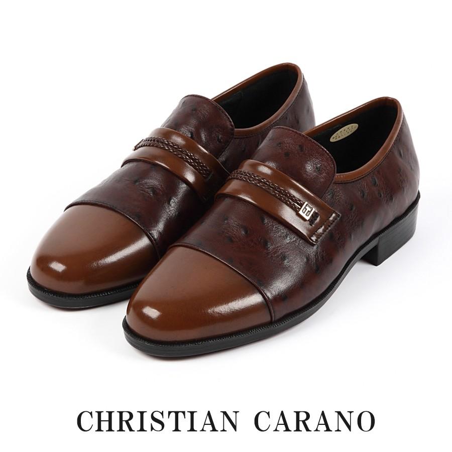 在庫処分セール 日本製 本革 オーストチッチ型押 ストレートチップ ヴァンプ ローファー スリッポン CHRISTIAN CARANO クリスチャンカラノ TK-890 父の日 | 