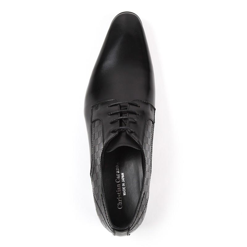 日本製 本革 メンズ ドレス ビジネスシューズ ダミエ柄 ヴィトン . ポインテッドトゥ プレーン スワール 外羽根 3E 撥水 - クリスチャンカラノ LV-11 |  | 10