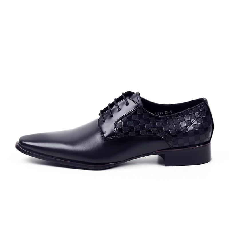 日本製 本革 メンズ ドレス ビジネスシューズ ダミエ柄 ヴィトン . ポインテッドトゥ プレーン スワール 外羽根 3E 撥水 - クリスチャンカラノ LV-11 |  | 12