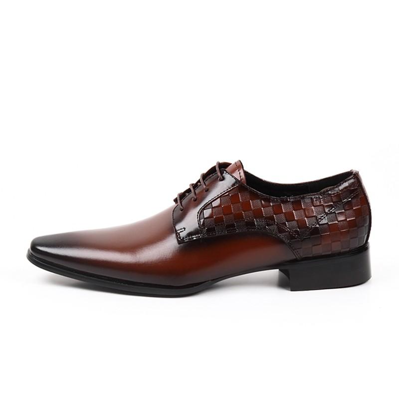 日本製 本革 メンズ ドレス ビジネスシューズ ダミエ柄 ヴィトン . ポインテッドトゥ プレーン スワール 外羽根 3E 撥水 - クリスチャンカラノ LV-11 |  | 02