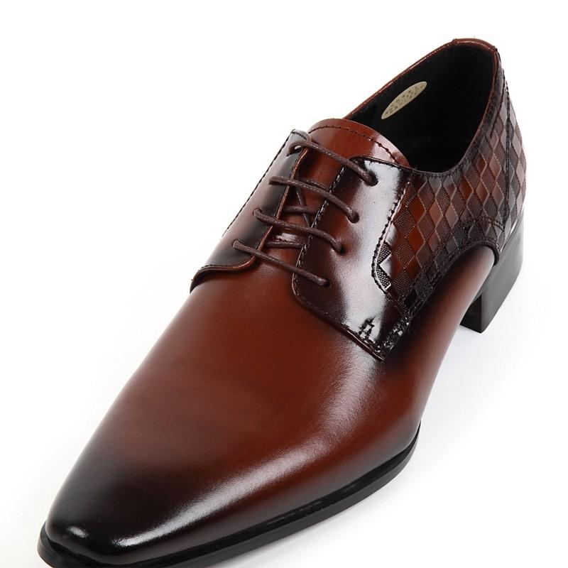 日本製 本革 メンズ ドレス ビジネスシューズ ダミエ柄 ヴィトン . ポインテッドトゥ プレーン スワール 外羽根 3E 撥水 - クリスチャンカラノ LV-11 |  | 03