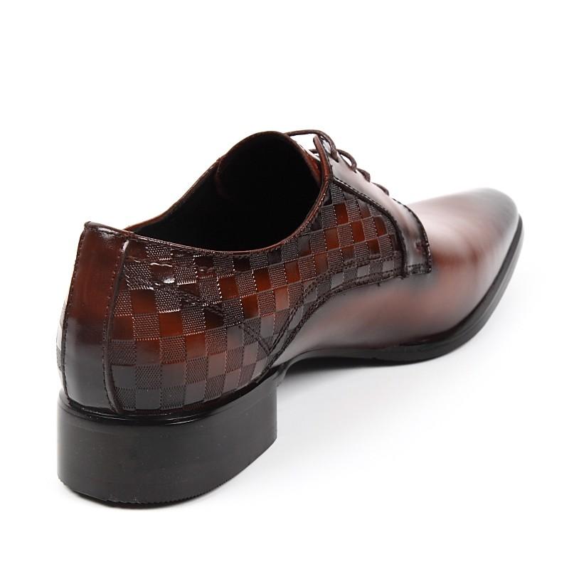 日本製 本革 メンズ ドレス ビジネスシューズ ダミエ柄 ヴィトン . ポインテッドトゥ プレーン スワール 外羽根 3E 撥水 - クリスチャンカラノ LV-11 |  | 04