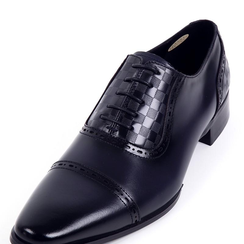 日本製 本革 メンズ ドレス ビジネスシューズ ダミエ柄 ヴィトン