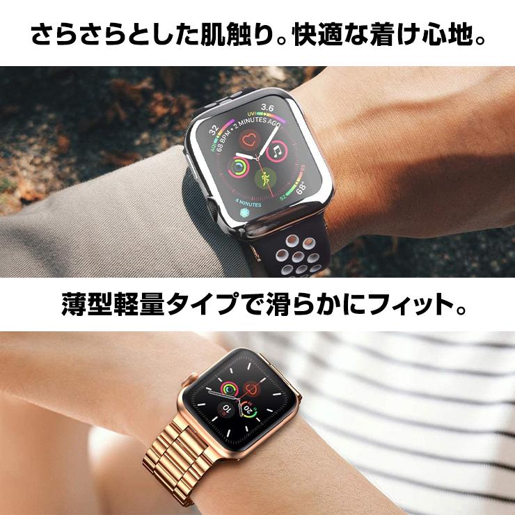 Apple Watch series SE2 SE 9 8 7 6 5 4 3 アップルウォッチ カバー apple watch ケース メッキ メタリック 38mm 40mm 41mm 42mm 44mm 45mm メンズ レディース｜thursday｜06