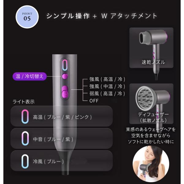 ドライヤー 速乾 大風量 ミニ ヘアードライヤー 軽量 軽い イオン
