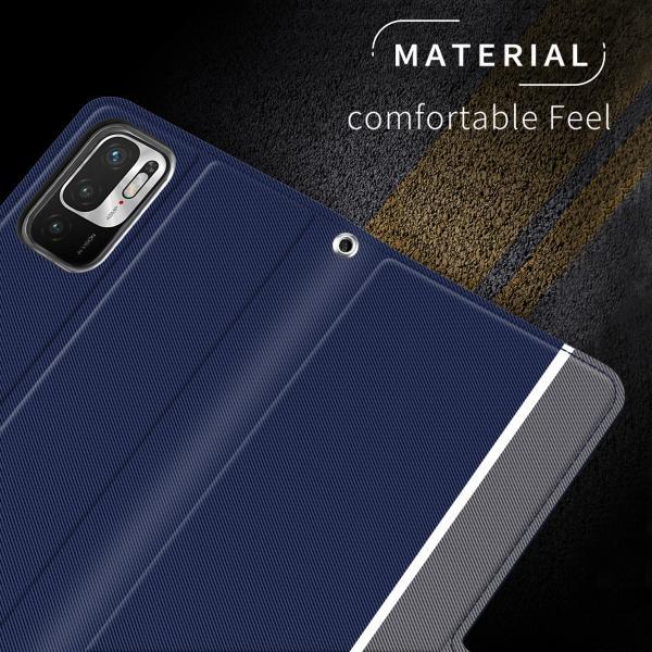 Redmi Xiaomi Note 10 JE / 10T シンプル 手帳型 レザーケース 手帳