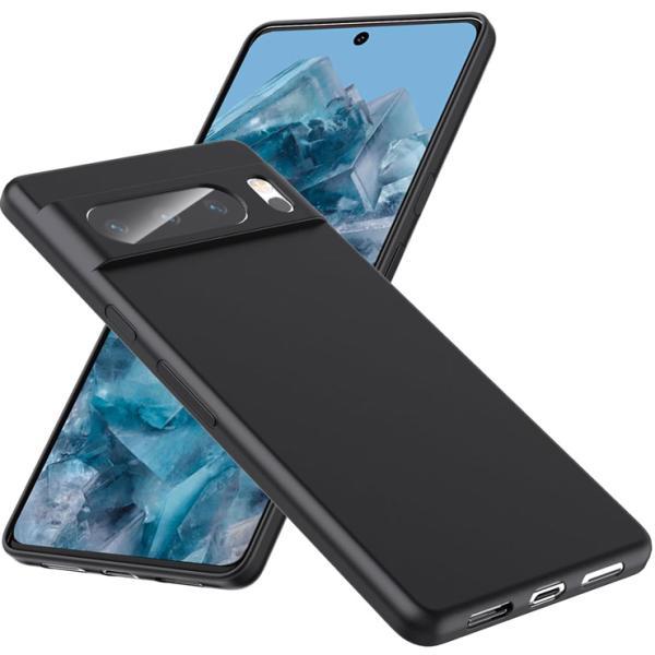 Google Pixel 8 Pro ケース カバー ソフト マット ブラック 黒