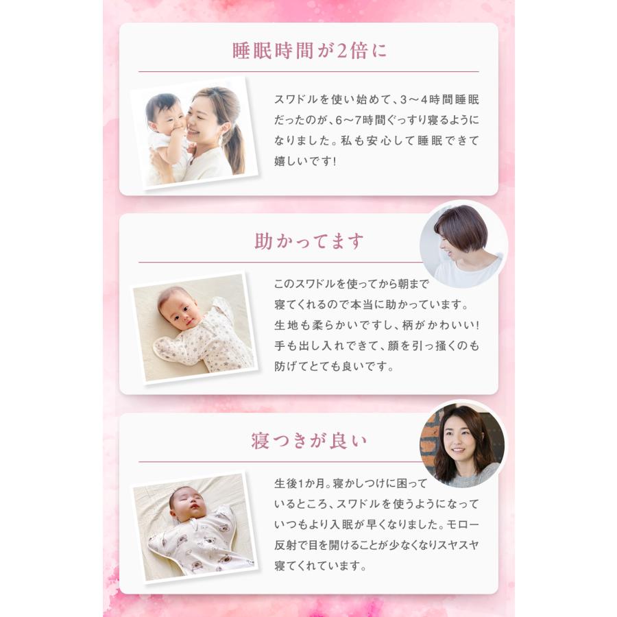 スワドル おくるみ 新生児 スリーパー 秋冬 赤ちゃん ベビー モロー反射 手が出せる すわどる 出産祝い 着る毛布 | PureHug | 19