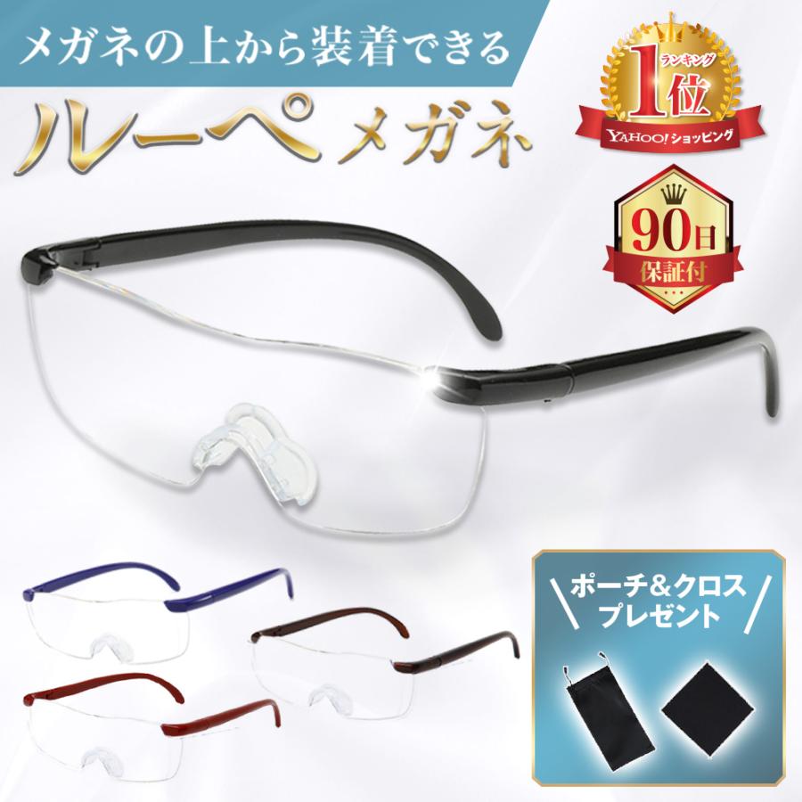 豪華 ルーペメガネ ルーペ メガネ 拡大鏡 眼鏡 超可爱 携帯用 ケース付き ルーペ眼鏡 女性 男性