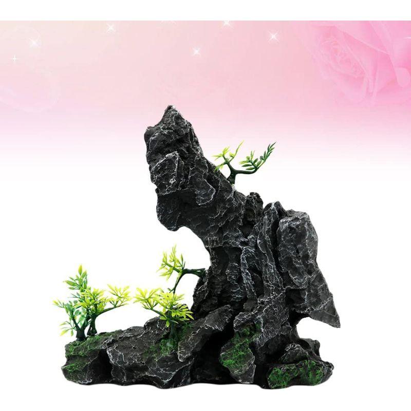 Popetpop 人工水草水槽の植物飾り樹脂石人工岩のアクアリウムの飾り山苔洞窟 水槽用模型 Autooneengg Com