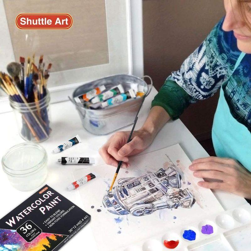 全日本送料無料 絵具 顔料 Shuttle Art 水彩絵の具 36色セット 透明水彩 12ml チューブ 大人の塗り絵 水彩画 お絵描き 美術 画材セット 学校用 幼 Www Threeriversofs Com