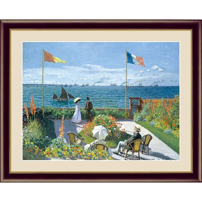 新作人気 印象派 クロード モネ 絵画 額入り 世界の名画 インテリア アート F6 52 42cm サン タドレスのテラス 日本画