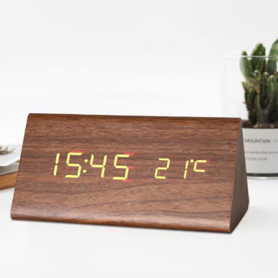 置き時計 夜でも見える おしゃれ 木製 北欧 デジタル 常時点灯 木目 おしゃれ 目覚まし時計 木目調 温湿度 光る 日本語説明書 置時計 |  | 11