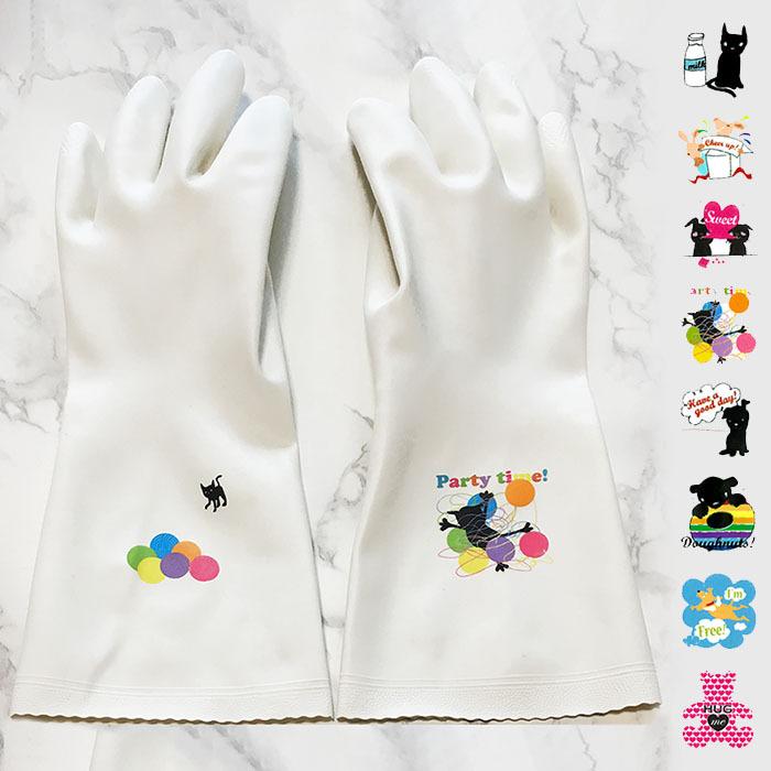 ゴム手袋 ラブグローブ3 おしゃれ 防カビ 防臭 日本製 かわいい キッチン クリーン 掃除 レディース イラスト 犬 ネコ ハート ホワイト 白 ピンク ブルー 赤 インテリアショップ Ti Am 通販 Yahoo ショッピング