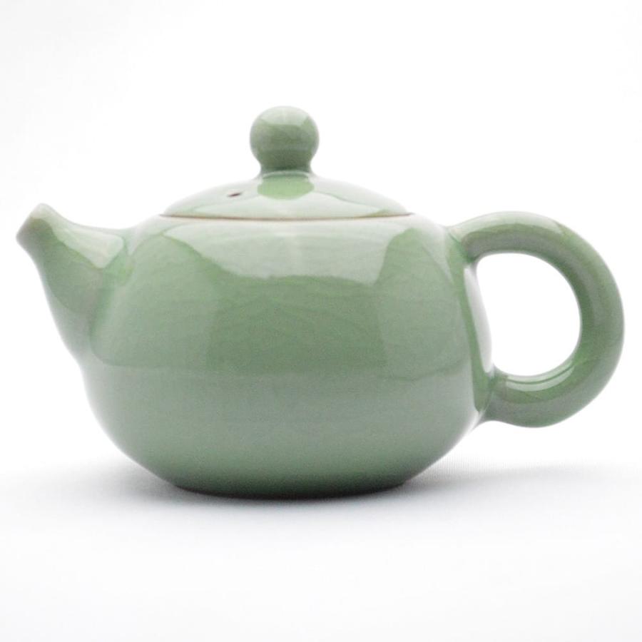 青磁茶壺・西施壺(哥窯梅子青)150ml(満水180ml) : 天香茶行 青磁茶壺・西施壺(哥窯梅子青)150ml(満水180ml) : 天香茶行