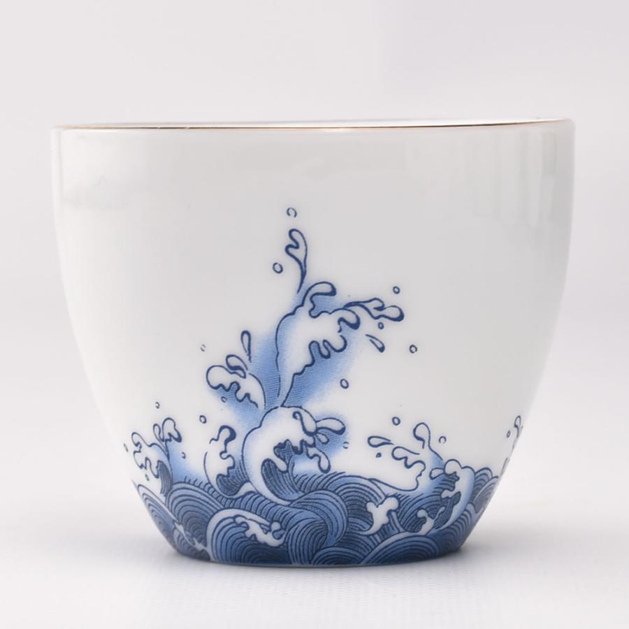 描金茶杯（波浪） 45ml（満水70ml）｜中国茶器 品茗杯 天香茶行 : 天香
