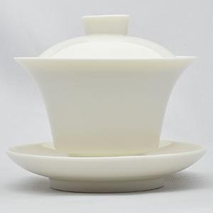 天香茶行 中国茶器 淡雅蓋碗 100ml（満水140ml）白磁｜tian-xiang-y