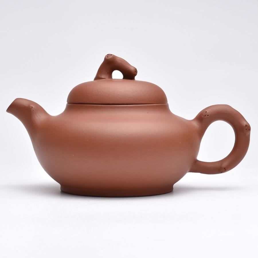 天香茶行 宜興紫砂壺・枝節（徐方梅・赤茶）200ml 中国茶器 急須 