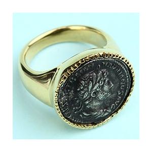 ローマ帝国 デナリウス銀貨 ハドリアヌス帝 K18リング : ワールド