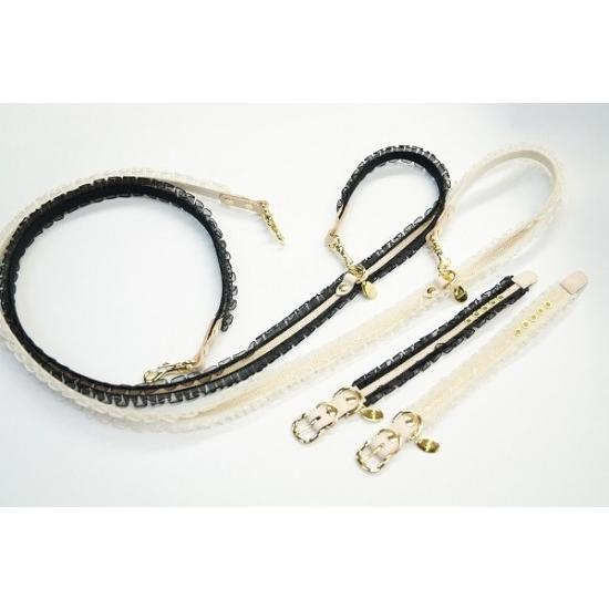 ミントタン minttan オーガンジーフリル カラー&リード セット 小型犬