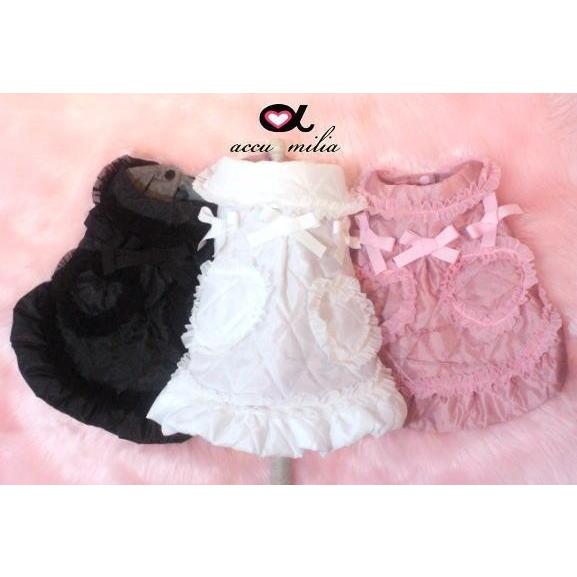 最も優遇 アキュミリア Accu Milia New フリルハートパッチコートワンピ Xs M 小型犬 犬服 ワンピース ドレス セレブ 正規激安 Bitcoinbro Frankhawley Com