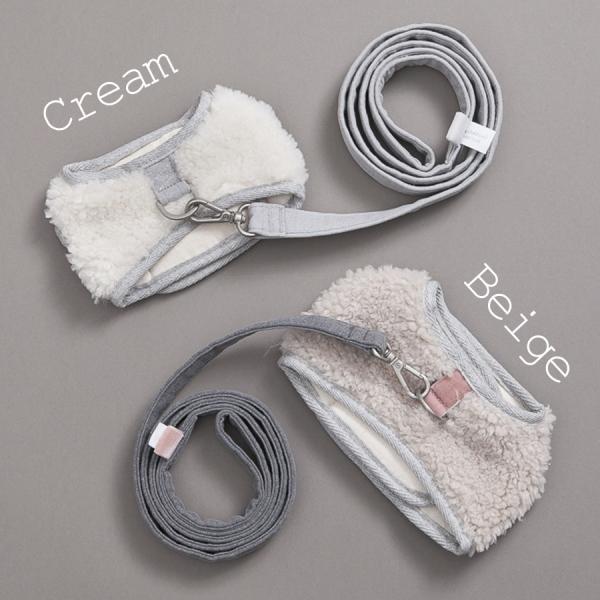 【30OFF】ルイスドッグ louisdog Teddy Fur Harness Sett 小型犬 犬用 セレブ リード ハーネス 胴輪