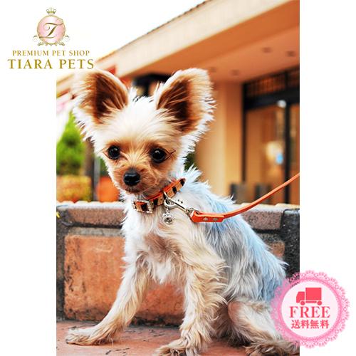 プエルト PUERTO ハラコカラー&リード ゼブラ×オレンジ サイズ1 小型犬 犬用 カラー 首輪 リード セレブ 送料無料