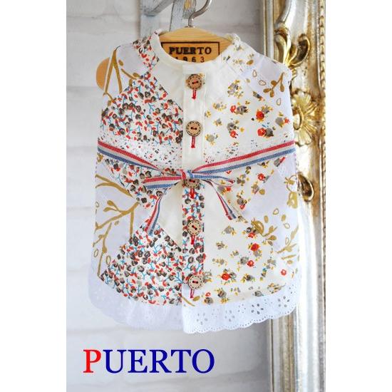 プエルト PUERTO パッチワークガーデン 1/1h/2/2h/3 小型犬 犬服 ウエア トップス Tシャツ カットソー セレブ 送料無料の画像
