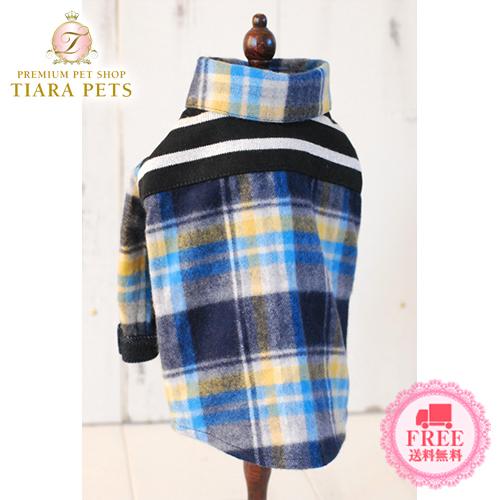 プエルト PUERTO ラメボーダーネルシャツ 2 2h 3 小型犬 犬服 トップス シャツ セレブ 送料無料