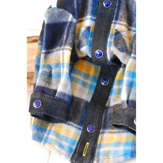 プエルト PUERTO ラメボーダーネルシャツ 2 2h 3 小型犬 犬服 トップス シャツ セレブ 送料無料の画像