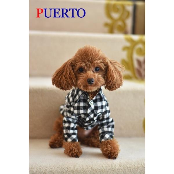 プエルト PUERTO ブラックギンガムネルシャツ 1 1h 2 2h 3 小型犬 犬服 トップス シャツ セレブ 送料無料の画像