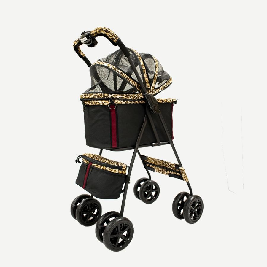 天使のカート レオパード・ブラック(M) 犬用品 ペット キャリーバッグ