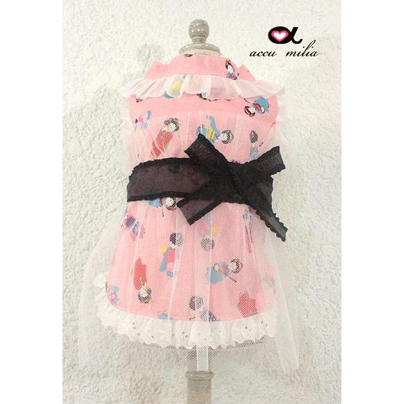 アキュミリア accu milia 舞妓さん柄 浴衣風ワンピ XS/SS/S 小型犬 犬服