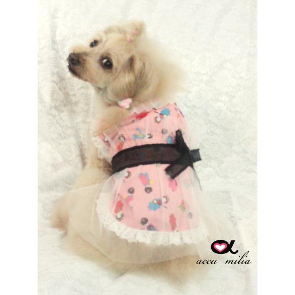 アキュミリア accu milia 舞妓さん柄 浴衣風ワンピ XS/SS/S 小型犬 犬服
