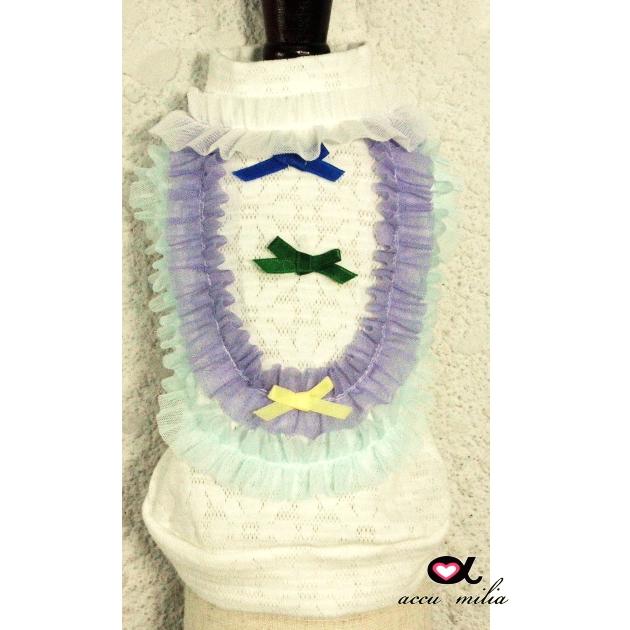 ハンドメイド 犬服 キャンディ柄裾フリルタンクトップ サイズオーダー