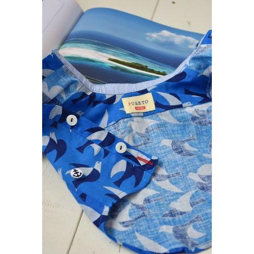 プエルト PUERTO 青の鳥 半袖シャツ 3h/4 小型犬 犬服 ウエア トップス シャツ セレブ 送料無料の画像