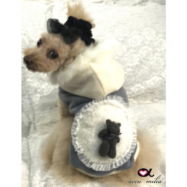 アキュミリア accu milia マスコットベアーパフパーカー21’ MS/M 小型犬 犬服 ウエア トップス パーカ セレブ 送料無料の画像