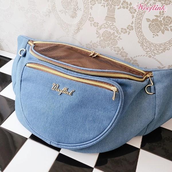 ウーフリンク WOOFLINK HUG BAG ☆ DENIM 小型犬 犬用 ペット キャリー