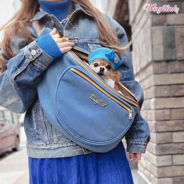 ウーフリンク WOOFLINK HUG BAG ☆ DENIM 小型犬 犬用 ペット キャリー
