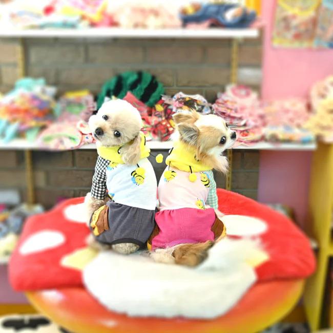 まめ J&Kアニマルズ J&K animals ☆はちさん つなぎ☆ 4S/4S-L 小型犬 犬服