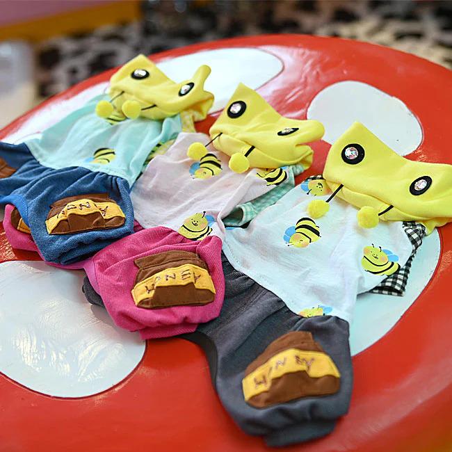 J&K animals 未使用　つなぎ　ロンパース　3S J&Kアニマルズ J&K animals ☆はちさん つなぎ☆ 3S/3S-L 小型犬