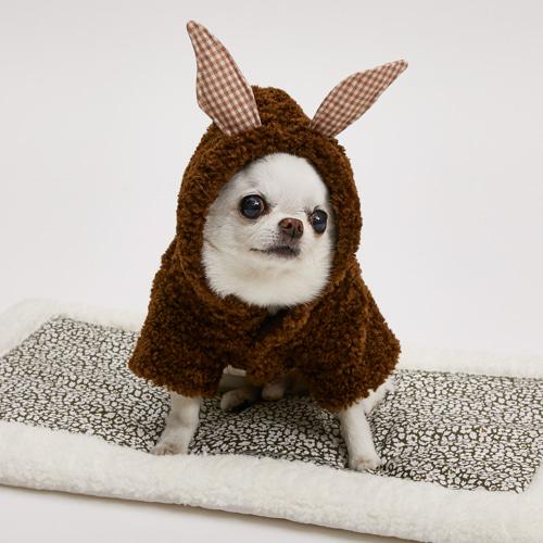 ルイスドッグ louisdog Bunny Hoodie/Brown 犬服 小型犬 ウエア セレブ アウター 上着 パーカ コート 送料無料の画像