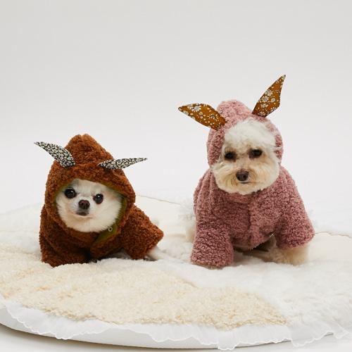 ルイスドッグ louisdog Bunny Hoodie/Camel Brown 犬服 小型犬 ウエア セレブ アウター 上着 パーカ コート 送料無料の画像