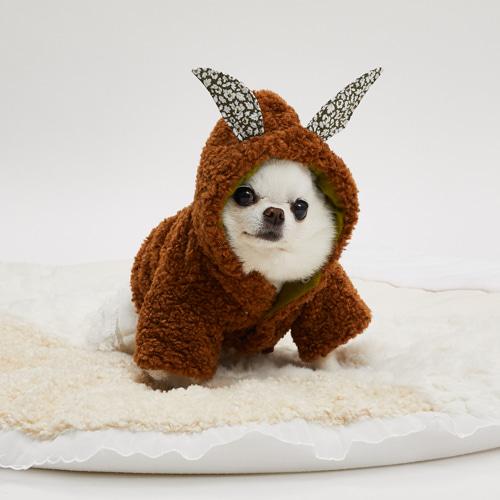 ルイスドッグ louisdog Bunny Hoodie/Camel Brown 犬服 小型犬 ウエア セレブ アウター 上着 パーカ コート 送料無料の画像
