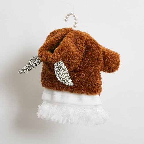 ルイスドッグ louisdog Bunny Hoodie/Camel Brown 犬服 小型犬 ウエア セレブ アウター 上着 パーカ コート 送料無料の画像
